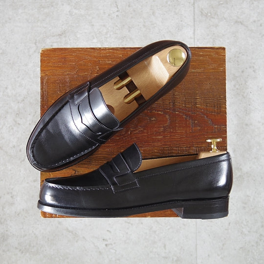 極上★J.M.ウエストン 5C【定価￥156,200-★180/コインローファー】41ラスト/ボックスカーフ/黒/メンズ/Weston/ウェストン★n394