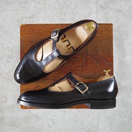 ★CALMANTHOLOGY/カルマンソロジー SIZE 6【定価￥145,200-★(仏)デュプイ社のサドルカーフ/T.STRAP】A3254/カーフ黒/メンズ★n400