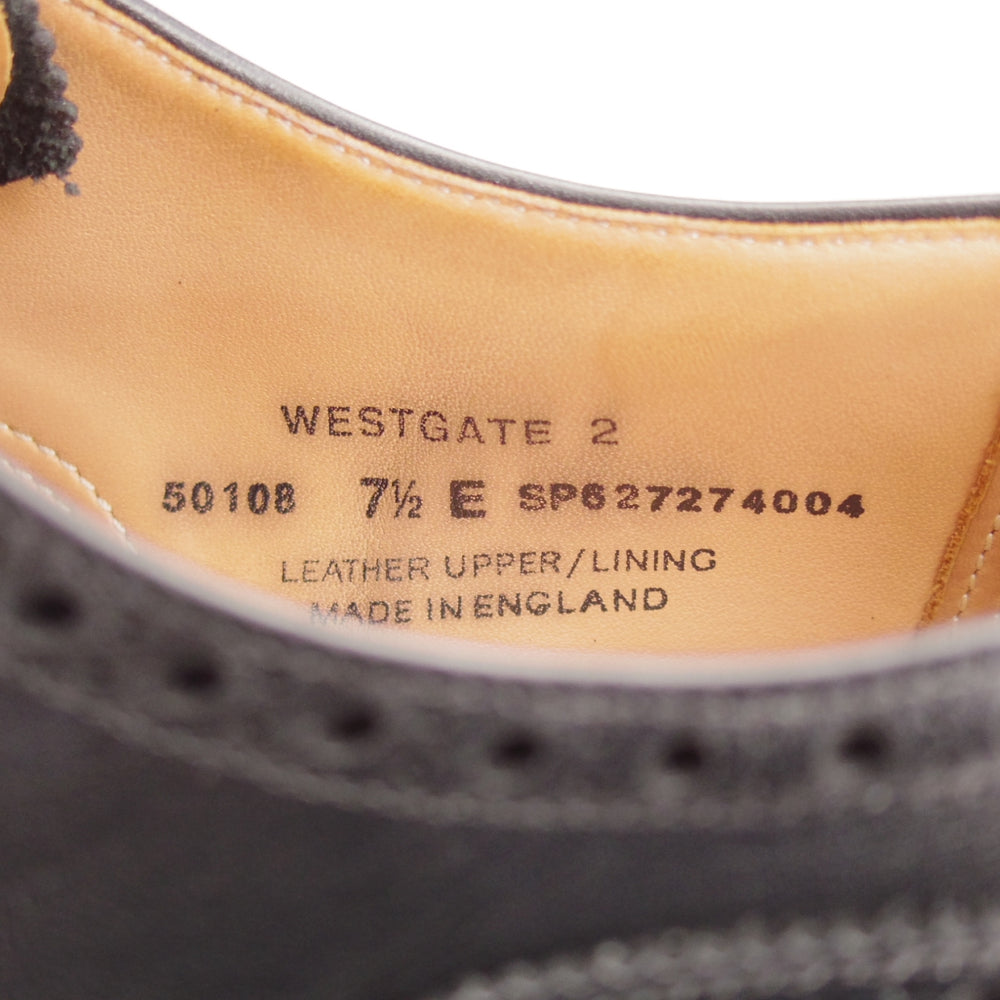 美品★クロケット&ジョーンズ 7.5E【定価￥132,000-★WESTGATE2/ウェストゲート2】379ラスト/フルブローグ/黒/Crockett&Jones★n880