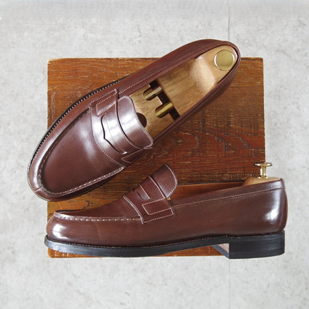 極上★J.M.ウエストン 7C【現行定価￥165,000-★180/コインローファー】41ラスト/ボックスカーフ/濃茶/Weston/ウェストン★p557