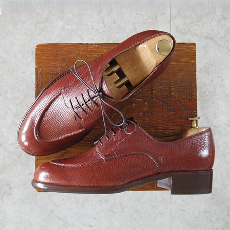 未使用★(伊製)Le Yucca's/レユッカス SIZE 41【貴重★(米)ホーウィン社のハッチグレイン/Uチップ】Y31619m/Karena Uラスト/赤茶★p558