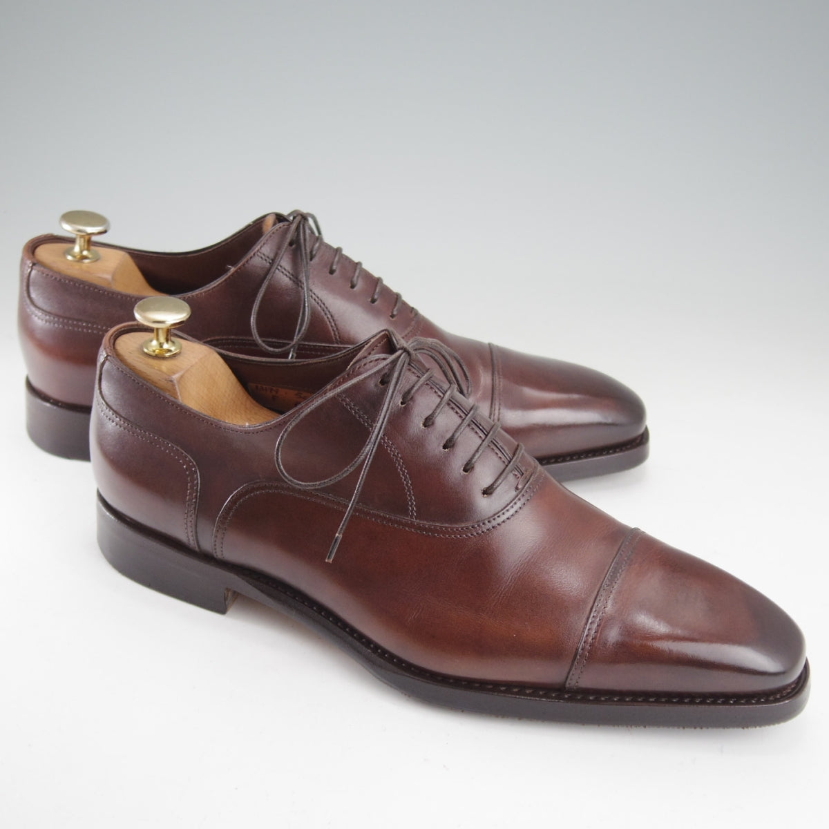 サントーニ ストレートチップ 6 濃茶 グッドイヤーウェルテッド 中古