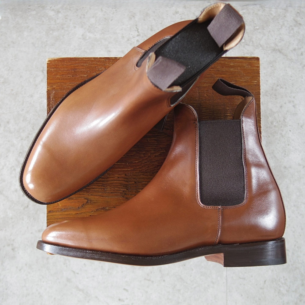 未使用★トリッカーズ SIZE 8【定価121,000-★LAMBOURN/サイドゴアブーツ】M6119/カーフ/ビーチナットアンティーク/茶/Tricker's★p559