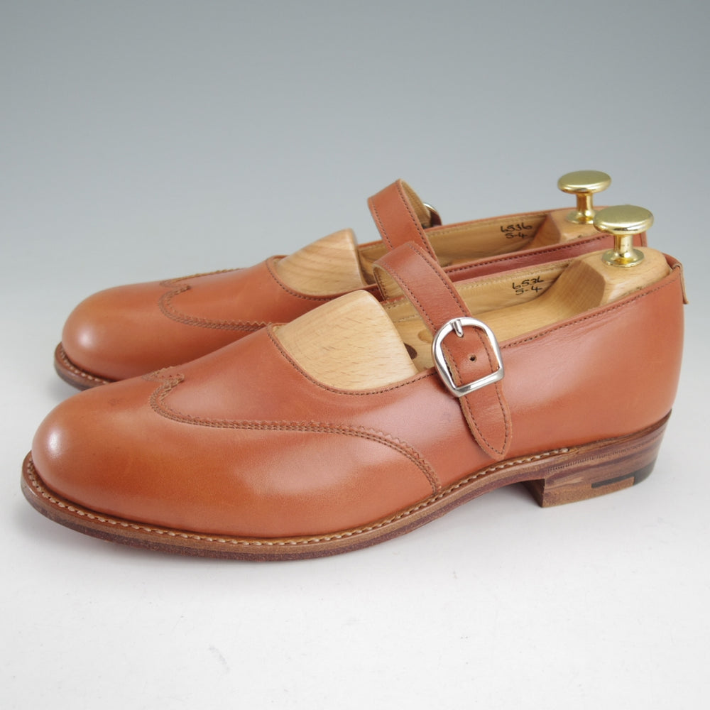 ほぼ未使用★トリッカーズ(レディース) SIZE 5【現行定価10万円以上★ストラップシューズ/L6536】カーフ/茶/Tricker's★p547