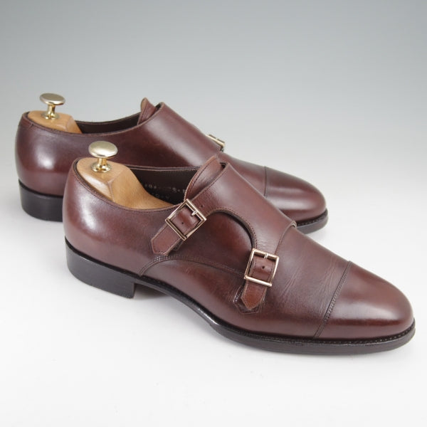極上★三陽山長 SIZE 7【定価￥104,500-★源四郎/ダブルモンク/R2010ラスト】カーフ/濃茶/メンズ/Sanyo Yamacho★n393