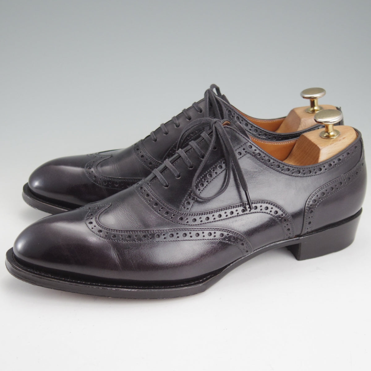 【美品】シェットランドフォックス　クォーターブローグ　黒　6 美品】シェットランドフォックス クォーターブローグ 黒 6 美品