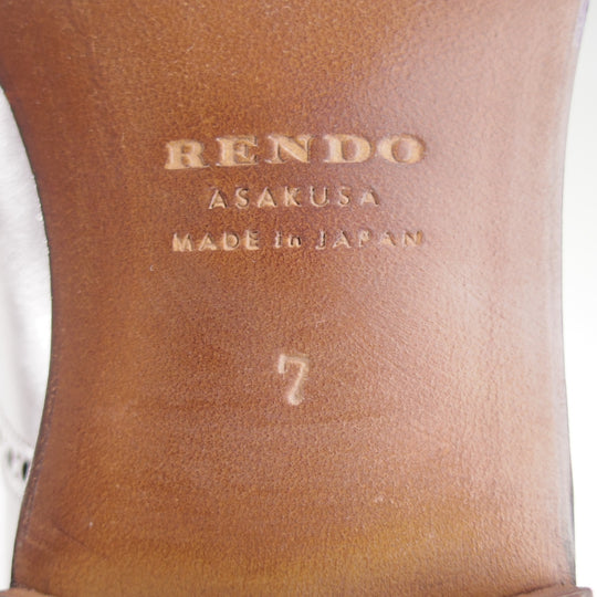 極美品★(浅草)RENDO/レンド SIZE 7【オーダー価格￥126,500-★(仏)アノネイ社のボカルーカーフ/7703】サイドエラスティック/赤茶★o409