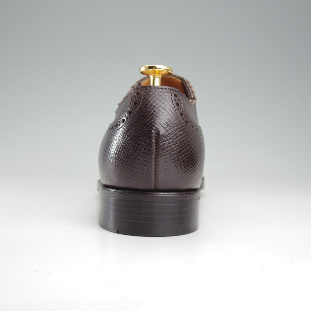 極美品★三陽山長 7.5D【注文価格12万円程度★ユタカーフ仕様/十志郎/R2010ラスト】サイドエラスティック/濃茶/メンズ★o410