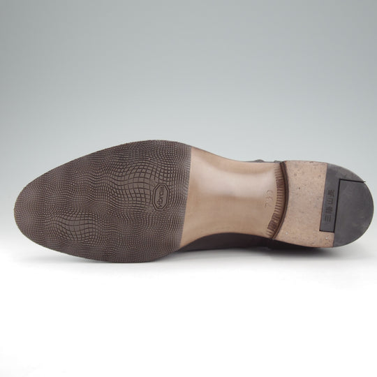 極美品★三陽山長 7.5D【注文価格12万円程度★ユタカーフ仕様/十志郎/R2010ラスト】サイドエラスティック/濃茶/メンズ★o410