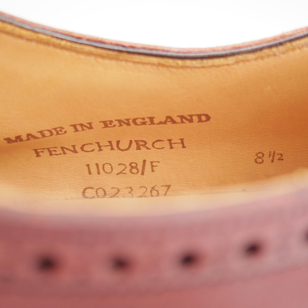 未使用★(英)チーニー 8.5F【定価￥78,100-★FENCHURCH/フェンチャーチ】11028ラスト/クォーターブローグ/ベガノカーフ/赤茶/CHEANEY★n885
