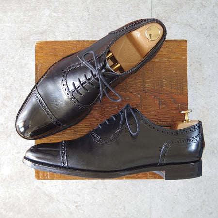 極上★(英)チーニー 7.5F【定価￥78,100-★FENCHURCH/フェンチャーチ】11028ラスト/クォーターブローグ/カーフ/黒/メンズ/CHEANEY★o423