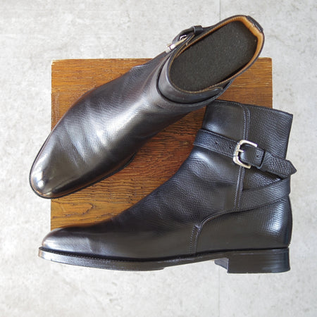 美品★エドワードグリーン 6.5E【定価￥273,900-★ユタカーフ仕様/ジョッパーブーツ/GRESHAM】82ラスト/UTAH/黒/メンズ/EDWARD GREEN★o426