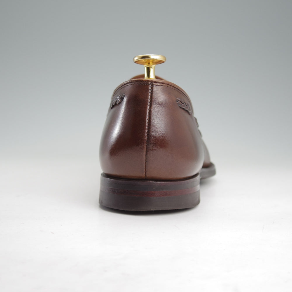 美品★クロケット&ジョーンズ 7.5E【定価￥125,400-★バーニーズNY別注/LANGHAM 3】375ラスト/タッセルローファー/濃茶/メンズ★n890