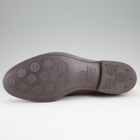 美品★クロケット&ジョーンズ 7.5E【定価￥125,400-★バーニーズNY別注/LANGHAM 3】375ラスト/タッセルローファー/濃茶/メンズ★n890