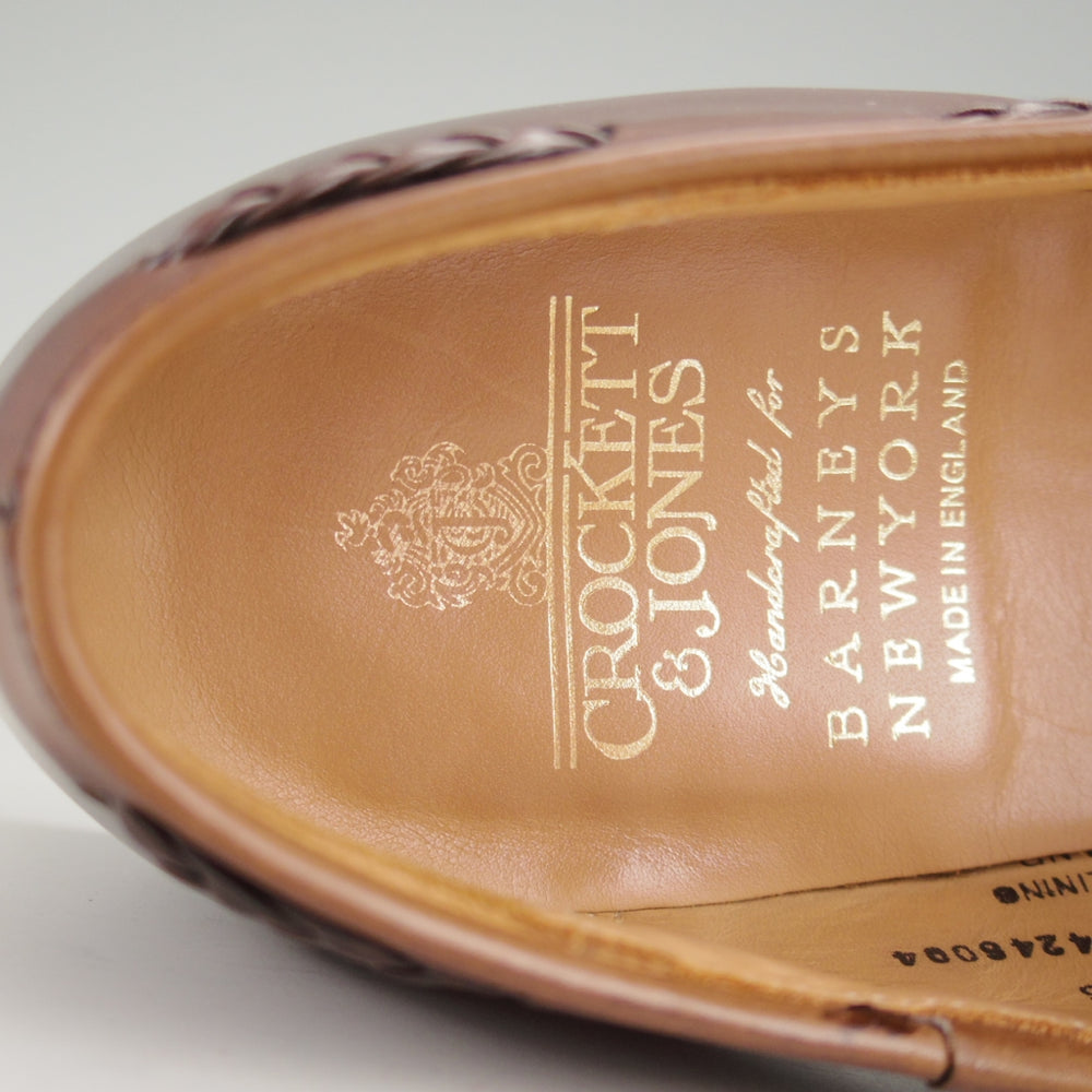 美品★クロケット&ジョーンズ 7.5E【定価￥125,400-★バーニーズNY別注/LANGHAM 3】375ラスト/タッセルローファー/濃茶/メンズ★n890