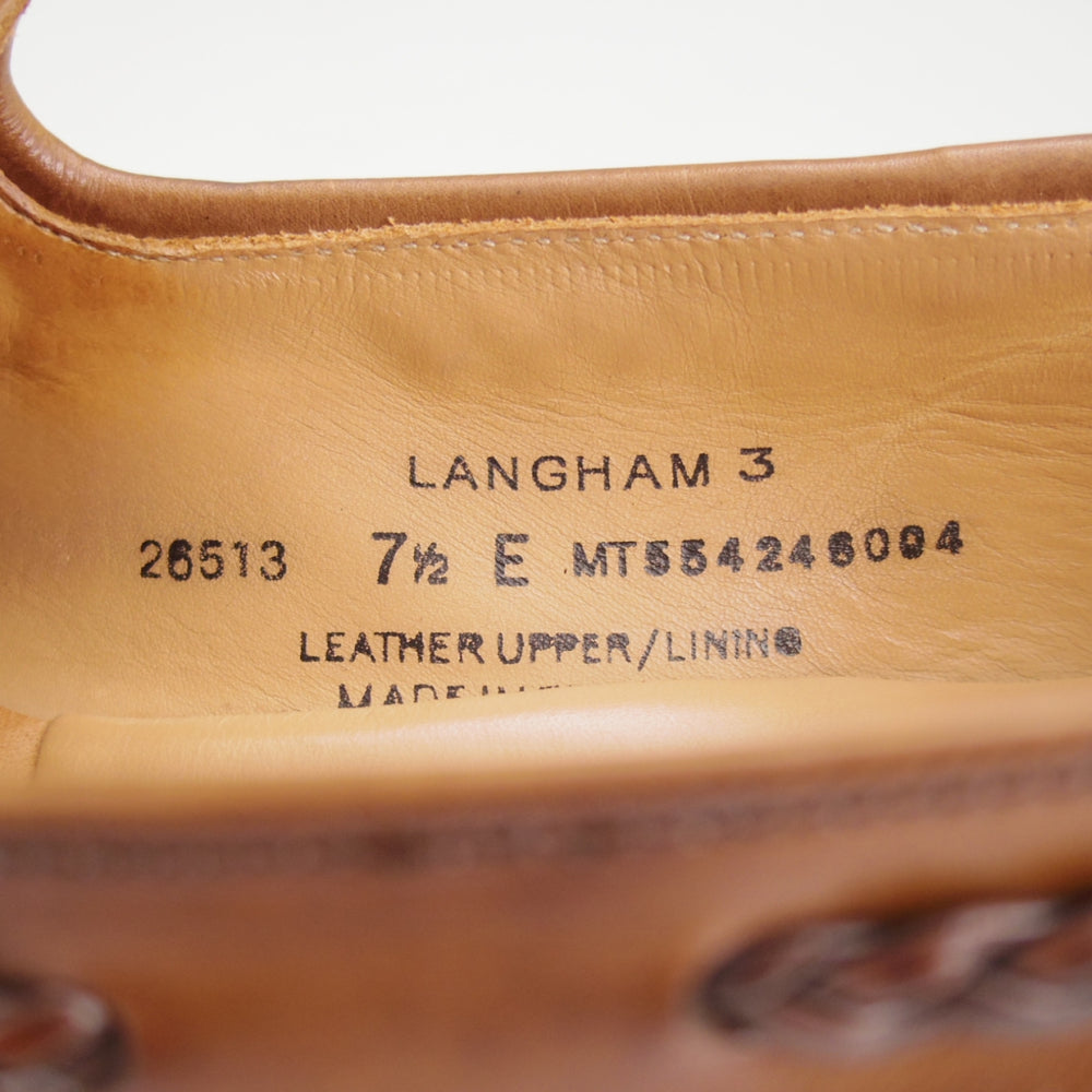 美品★クロケット&ジョーンズ 7.5E【定価￥125,400-★バーニーズNY別注/LANGHAM 3】375ラスト/タッセルローファー/濃茶/メンズ★n890